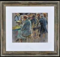 Lot 1294 - Richard Flynn - figures seated in the Grainger...