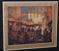 Lot 1312 - R*** G*** Trow - a Continental market scene,...