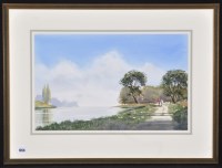 Lot 1356 - Charles M*** Evans - a riverside landscape,...