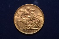 Lot 70B - An Edward VII gold sovereign, 1909.
