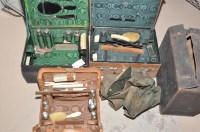 Lot 85 - Three travelling dressing table sets with...