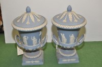 Lot 232 - A pair of Wedgwood Jasperware covered vases in...