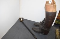 Lot 289 - A pair of brown leather riding boots, fitted...