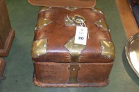 Lot 292 - A 19th Century brass mounted brown leather...