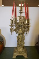 Lot 298 - A 19th Century brass chandelier, fitted five...