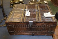 Lot 311 - A 19th Century brass and metal mounted teak...