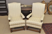 Lot 648 - A pair of early 20th Century open arm easy...