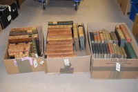 Lot 258 - Leather-bound hardback books, some in German,...