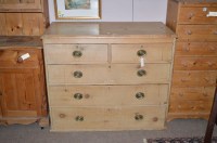 Lot 668 - A 19th Century pine chest of drawers, with...