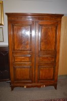 Lot 709 - A 19th Century mahogany wardrobe, with flared...