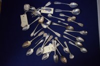 Lot 139 - Silver teaspoons; cocktail stirrers;...
