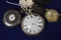 Lot 150 - A silver pair cased pocket watch, the movement...