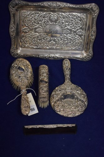 Lot 156 - A modern silver-backed dressing table service,...