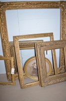 Lot 235 - Carved gilt picture frames; and a black and...