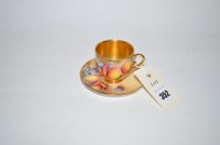 Lot 352 - Royal Worcester cup and saucer, signed...