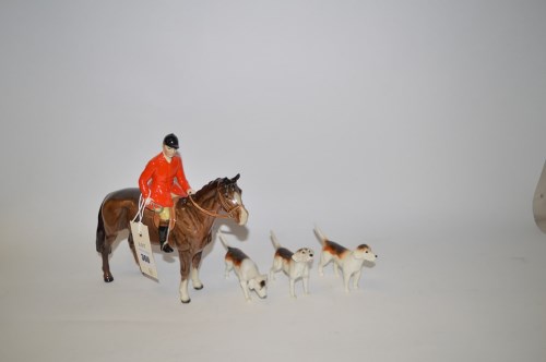 Lot 360 - A Beswick hunting group, comprising: a...
