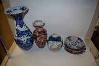 Lot 437 - Japanese ceramics, to include: Imari dishes;...