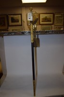 Lot 472 - A Danish dress sword in giltmetal and leather...