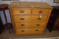 Lot 696 - A late Victorian ash chest of two short and...