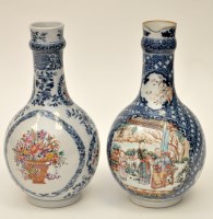 Lot 1 - Two Chinese Famille Rose oval shape vases with...