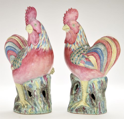 Lot 3 - Pair of Chinese Famille Rose figures of...