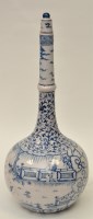 Lot 29 - Large Chinese blue and white bottle vase and...