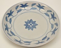 Lot 33 - Chinese Ming style blue and white dish, the...