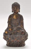 Lot 45 - Chinese lacquered and gilded iron figure of...