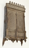 Lot 53 - Cast iron fronted hanging cupboard, probably...