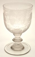 Lot 62 - Large engraved glass goblet, with ''John and...