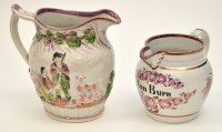 Lot 72 - Two Pearlware lustre jugs of 'North East'...
