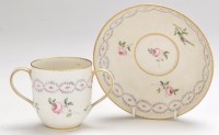 Lot 85 - Large Derby two-handled cup and saucer, with...