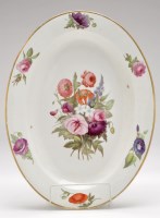 Lot 91 - Derby white ground oval platter, with central...