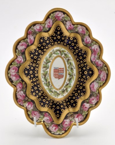 Lot 92 - Derby scalloped diamond shape dish from the...