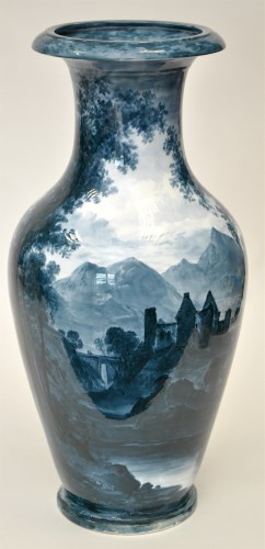 Lot 115 - Large Copeland pear shape ovoid vase, painted...