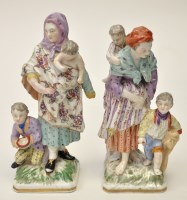 Lot 129 - Pair of Berlin 'mother and children' figure...