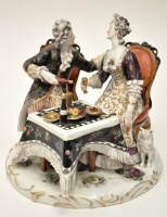 Lot 134 - European porcelain figure group, of gallant...
