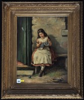 Lot 224 - A*** Cochlan (19th Century) A young girl...