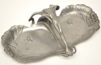 Lot 271 - A WMF style pewter dish, decorated with...
