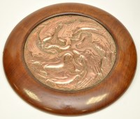 Lot 289 - A Newlyn School copper plaque depicting geese,...