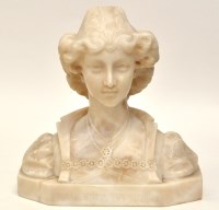 Lot 299 - A late 19th Century carved alabaster bust of ''...
