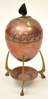Lot 320 - An Arts & Crafts copper and brass egg coddler,...