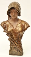 Lot 332 - A late 19th Century Austrian pottery bust...