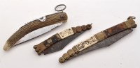 Lot 394 - Two 19th Century Spanish folding knives...