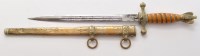 Lot 437 - A German WWII Kriegsmarine Officer's dagger,...