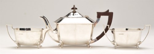 Lot 461 - A George V silver three-piece tea service, by...