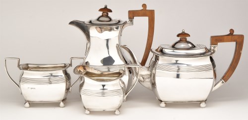 Lot 467 - An Edward VIII silver four-piece tea service,...