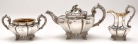 Lot 483 - A William IV three-piece silver tea service,...