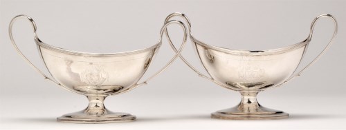 Lot 488 - A pair of George III silver two-handled bowls,...