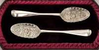 Lot 493 - A pair of Georgian silver spoons, by James...